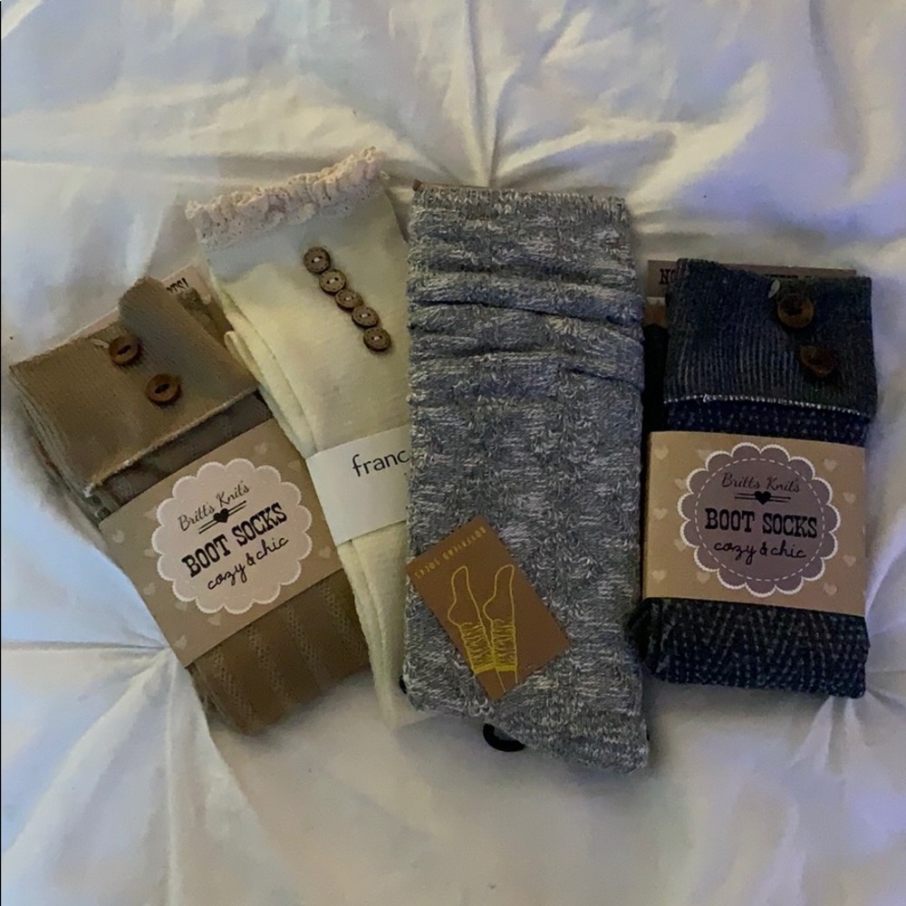 Four NWT Boot Socks - Variety